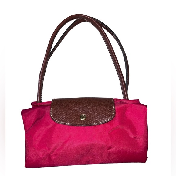 EUC Longchamp Le Pliage Long Handle Large Tote RED - Picture 12 of 13